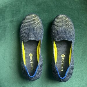 Rothy's Navy and Yellow Knit Loafers
